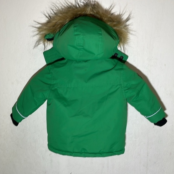 Canada Weathergear Infant Boys Green Fleece-lined Jacket Faux Fur Trim Size 12M - Picture 2 of 7